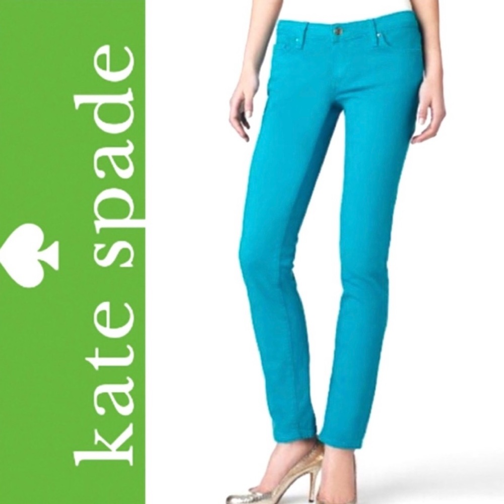 NWT KATE SPADE Broome Street Play Hooky Skinny Jeans, Women’s 28 blue/aqua/teal
